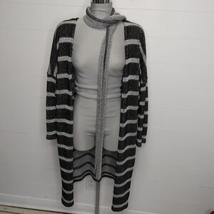 Derin wool blend striped open cardigan size S